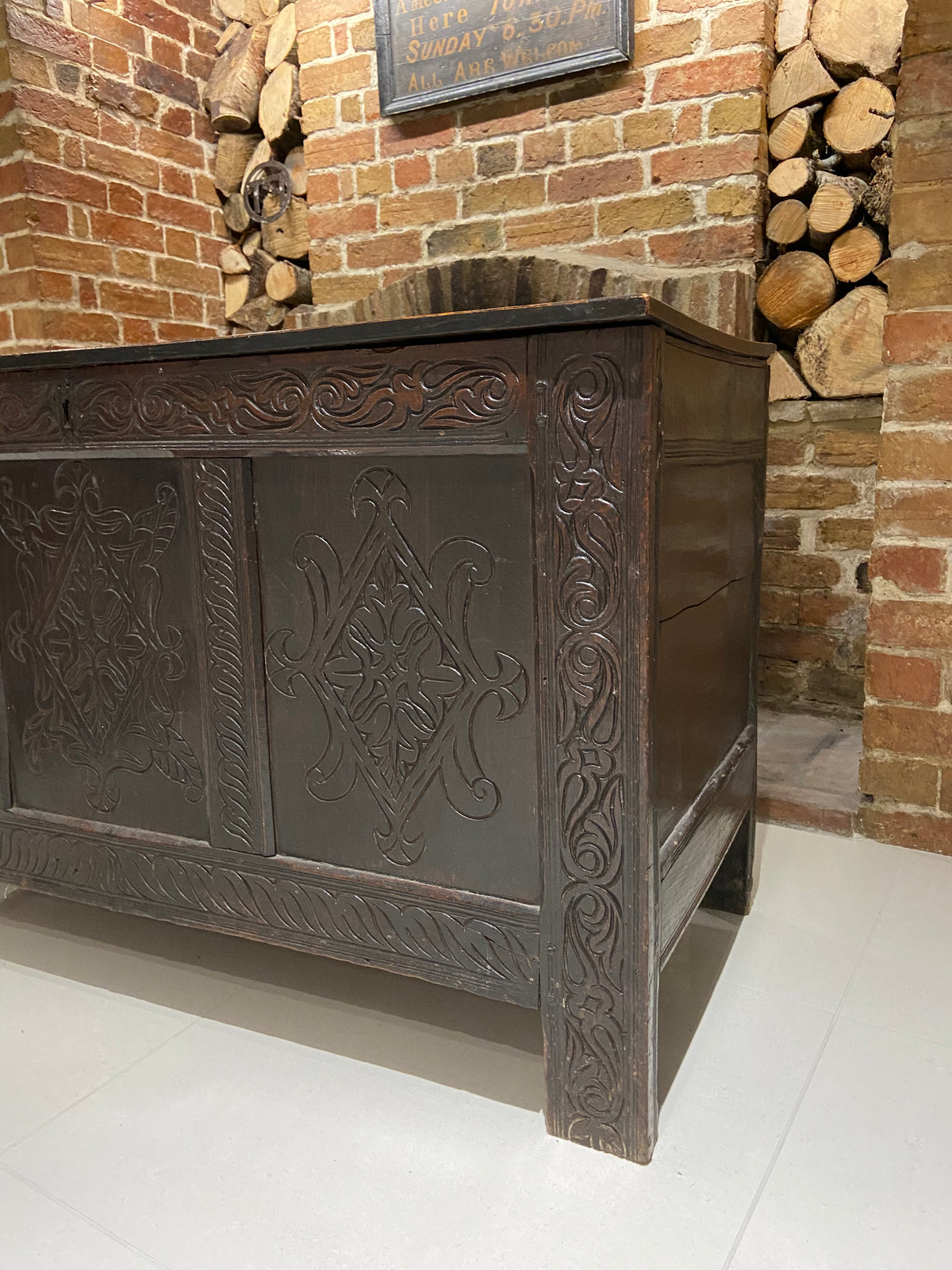 17th century joined oak chest, Exeter chest with Thomas Dennis connections