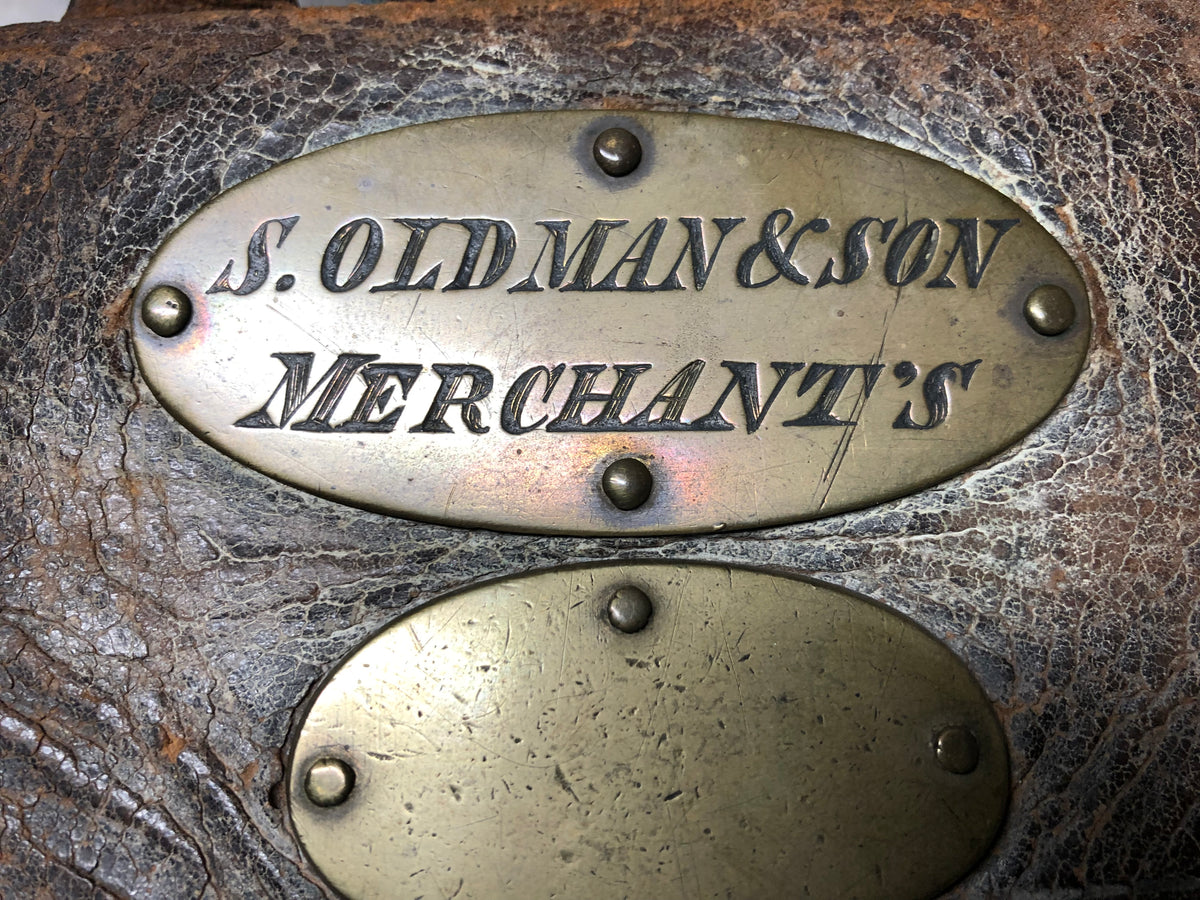 19th c leather merchant’s bag