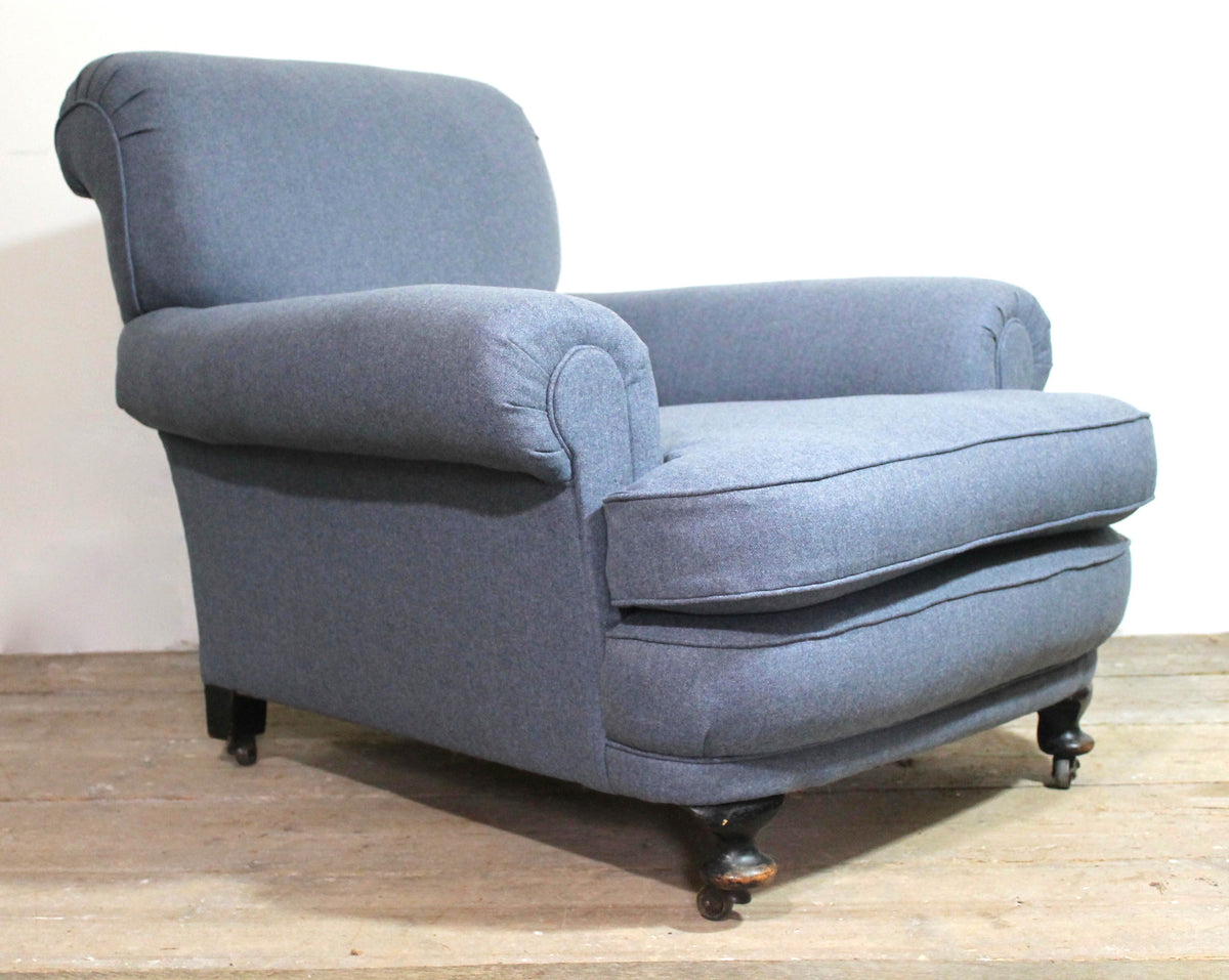 A very large 19th century upholstered armchair