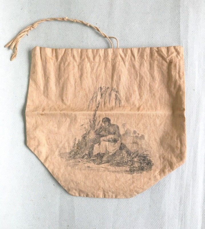 19th century abolitionist linen bag c. 1825