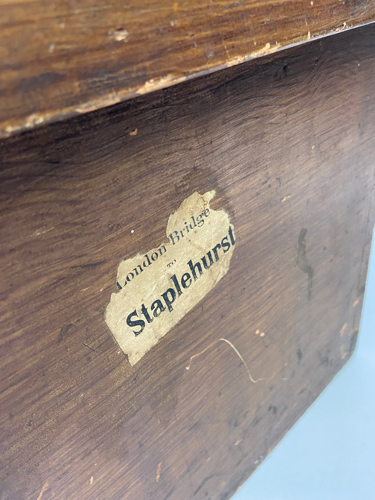 19th century deed box in original grain effect painted finish
