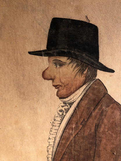 Naive watercolour of Dr Phillips of Malpas c 1830