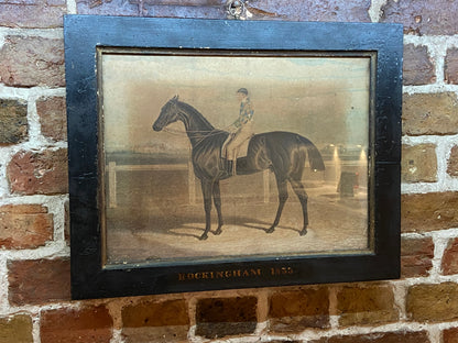 19th century aquatint of Rockingham, winner of the St Leger Stake at Doncaster
