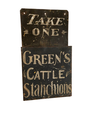 A rare early 20th c American tole leaflet holder in untouched condition