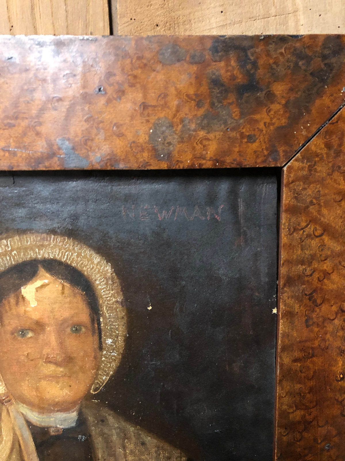 Primitive portrait of Sarah Newman  - sentenced to death for robbery at The Old Bailey later transported to Tasmania