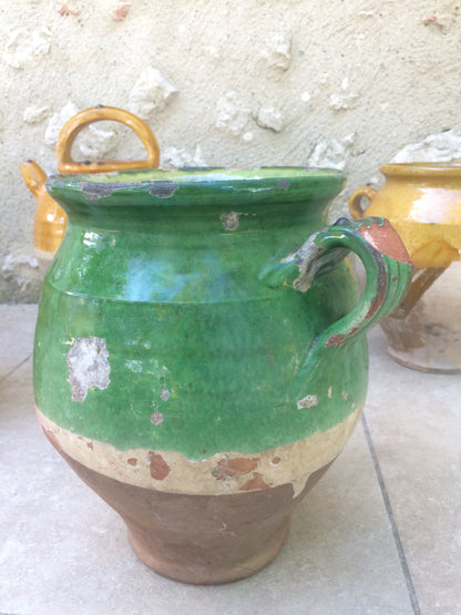 Collection of 19th c Provençal French confit pots