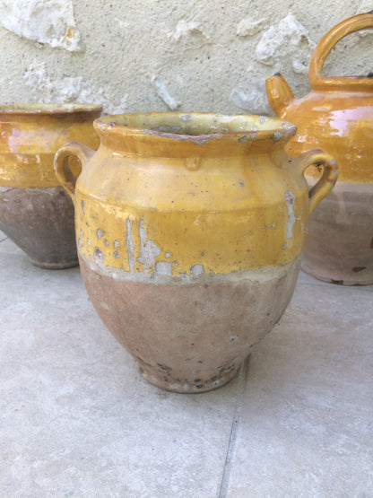Collection of 19th c Provençal French confit pots