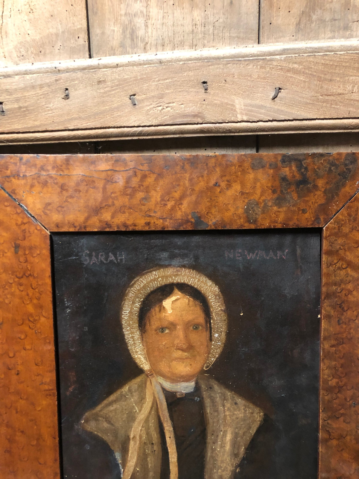 Primitive portrait of Sarah Newman  - sentenced to death for robbery at The Old Bailey later transported to Tasmania