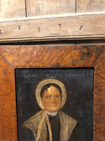 Primitive portrait of Sarah Newman  - sentenced to death for robbery at The Old Bailey later transported to Tasmania
