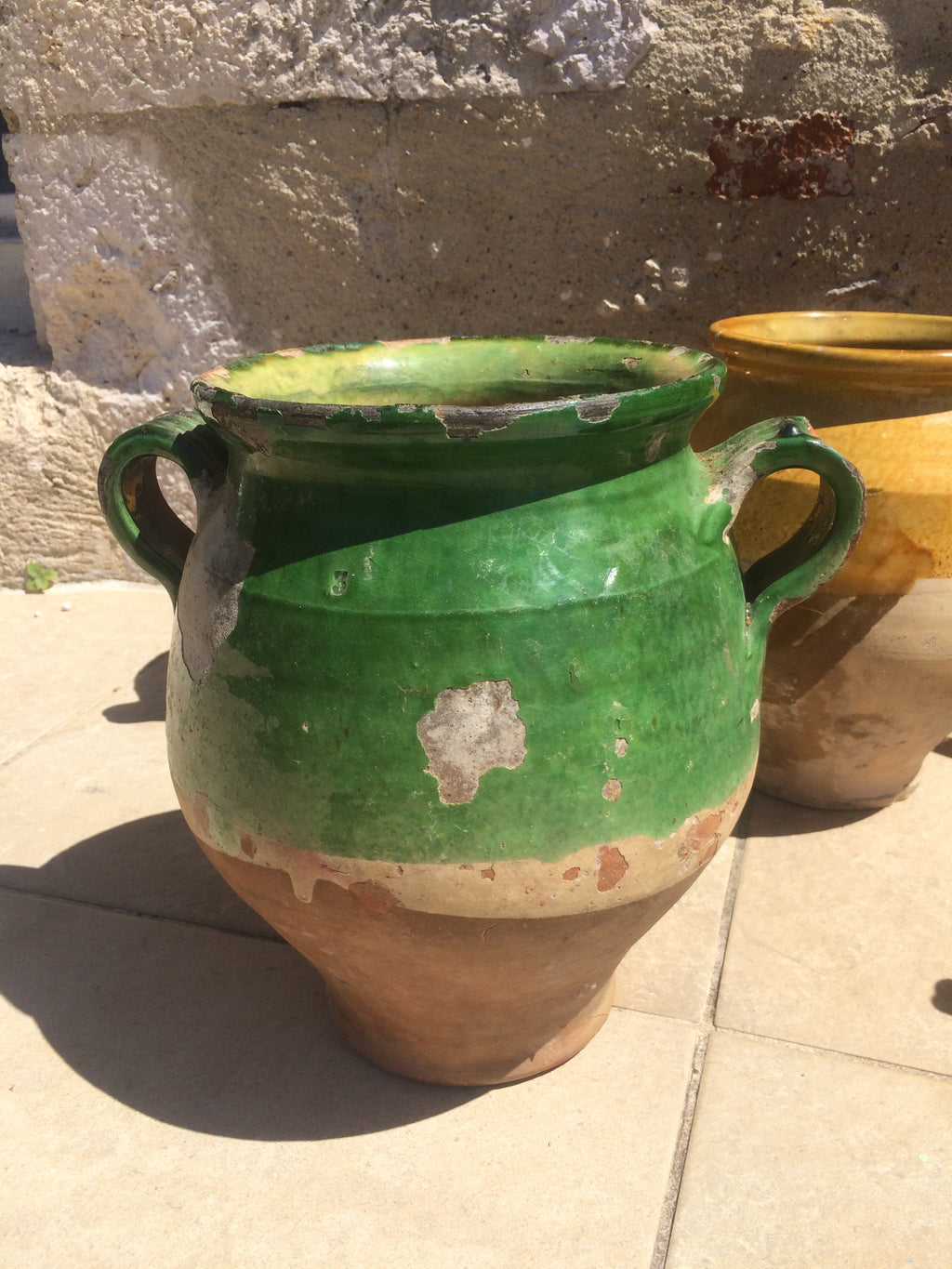 Collection of 19th c Provençal French confit pots