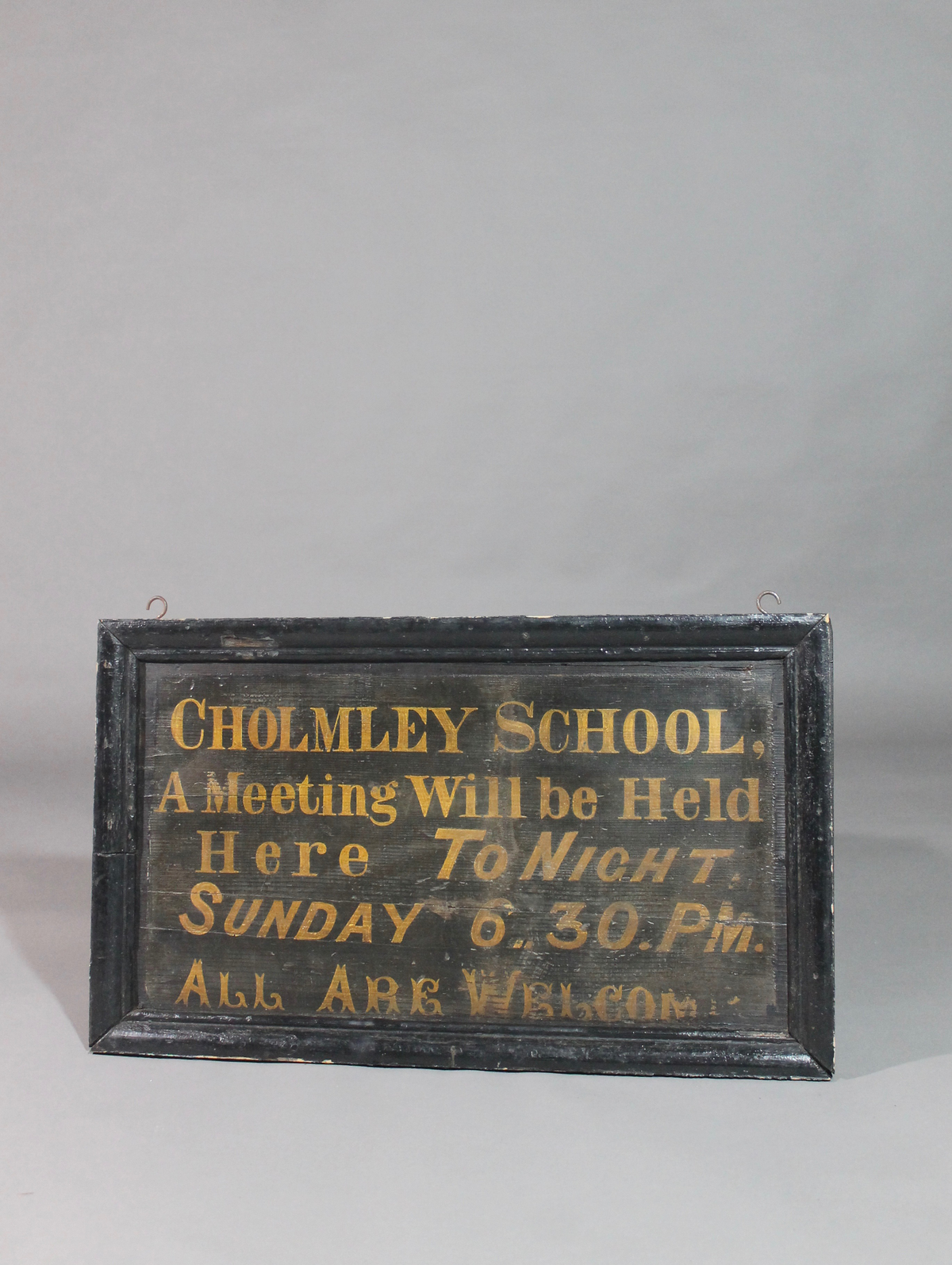 19th century Cholmley School sign, Whitby