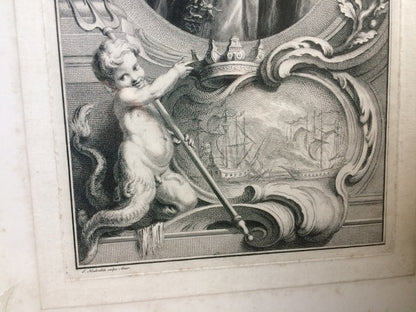 A rare proof before title engraving of 1st Earl of Nottingham from Tusmore House in 4th Earl of Effingham's collection