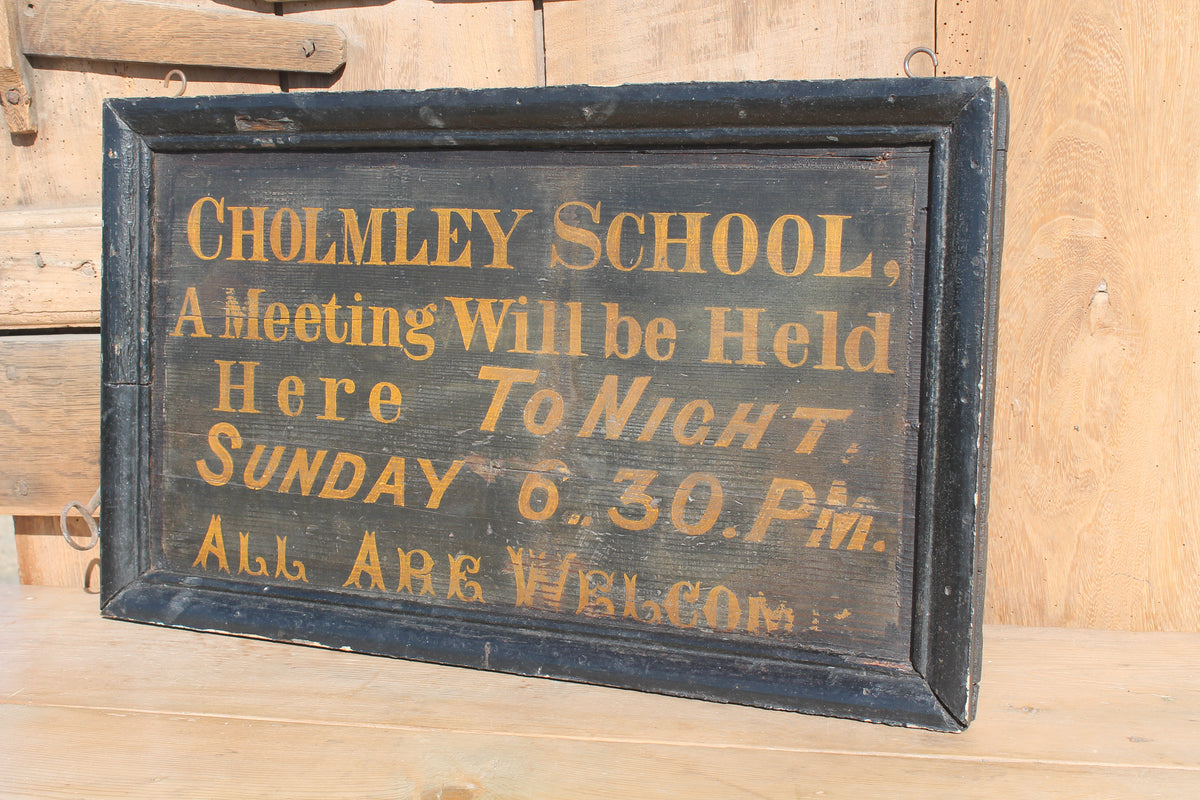 19th century Cholmley School sign, Whitby