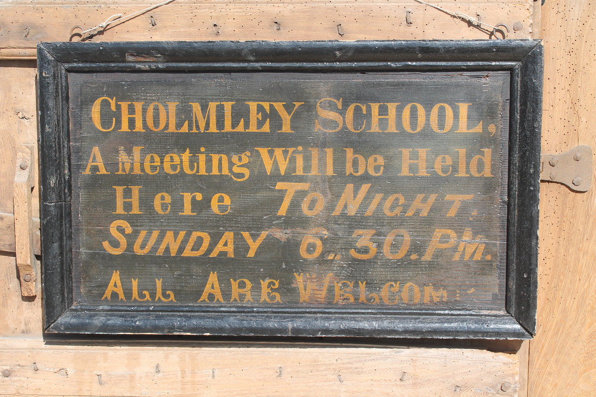 19th century Cholmley School sign, Whitby