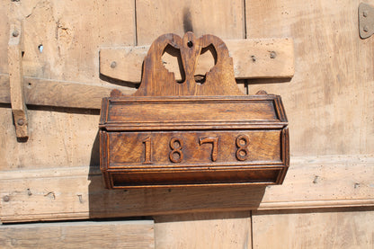 Unusual oak candle box of octagonal form