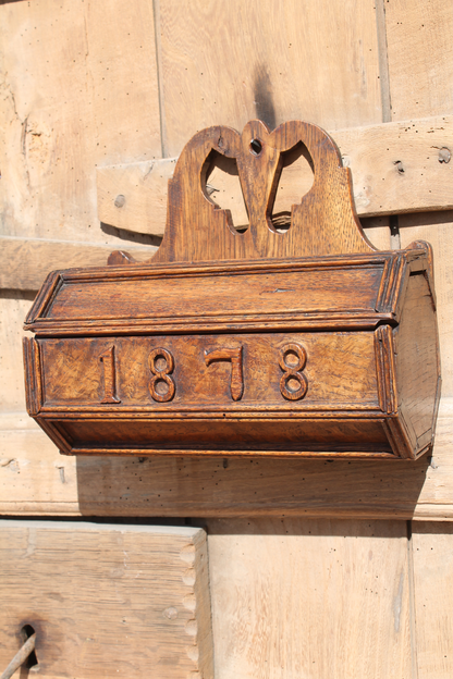 Unusual oak candle box of octagonal form