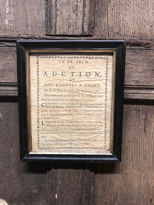George III auctioneer's handbill