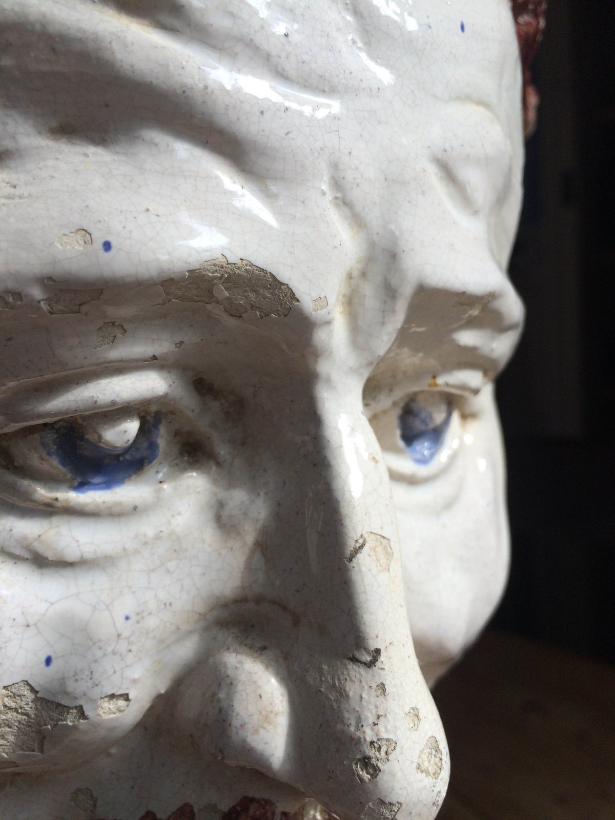 19th century French ceramic head fragment