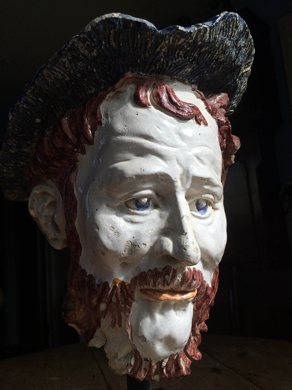 19th century French ceramic head fragment
