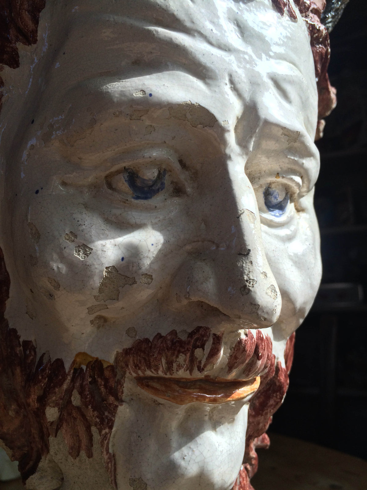 19th century French ceramic head fragment