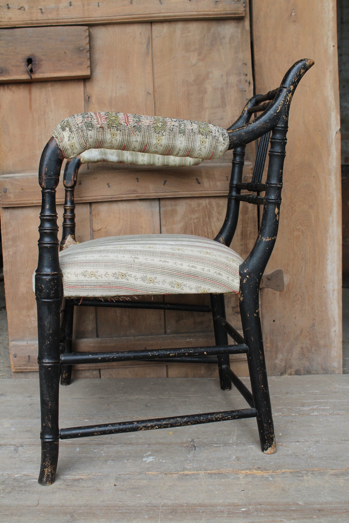 Reserved - Regency faux bamboo chair c. 1825