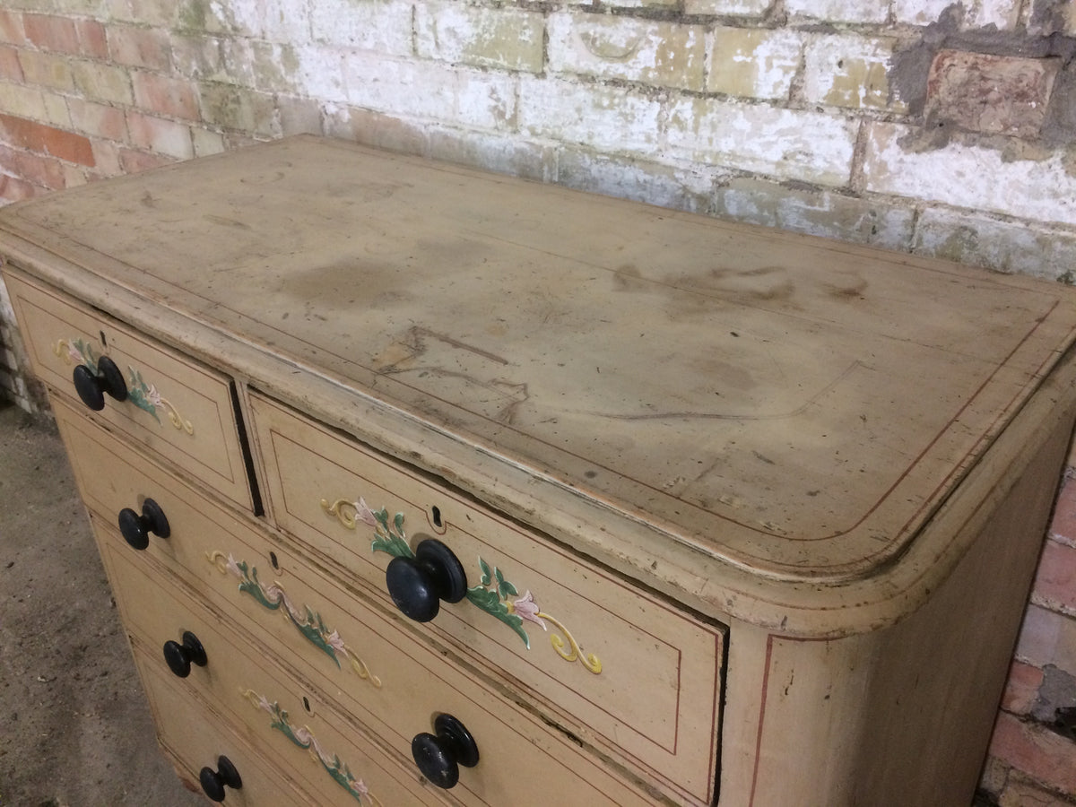 19th century English chest of drawers in original paint