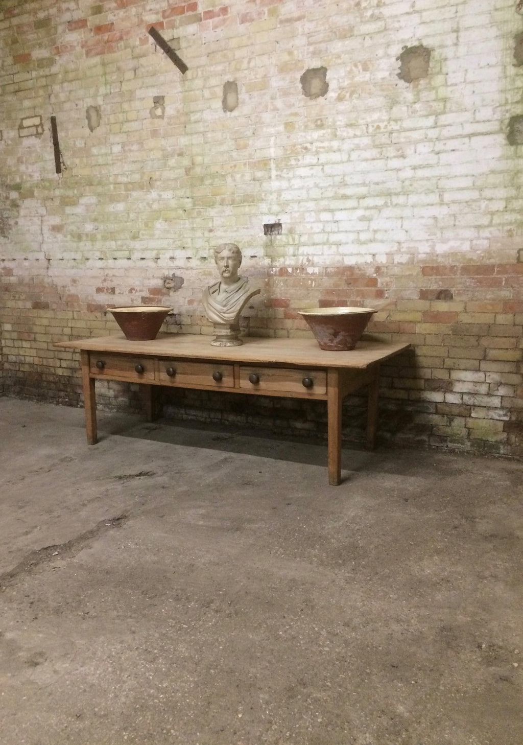 Large 19th century West Country preparation or kitchen table