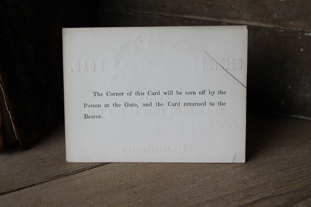 A rare carriage admission ticket for the Duke of Buccleuch, 1842