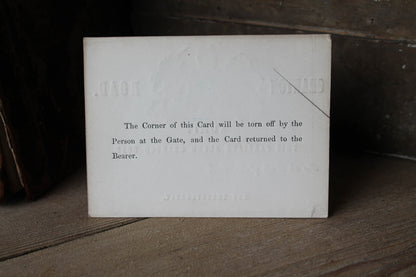 A rare carriage admission ticket for the Duke of Buccleuch, 1842