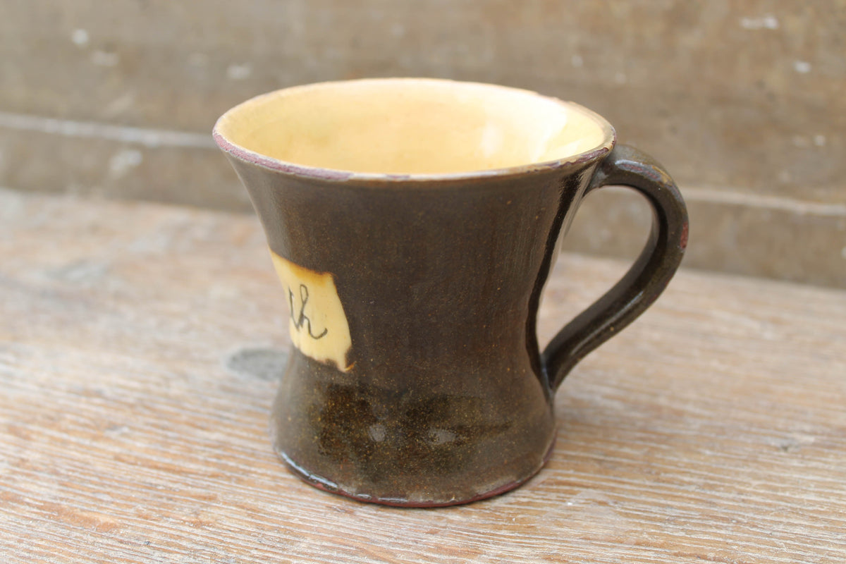 Slipware mug by Isaac Button of Halifax - Edith