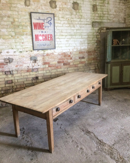 Large 19th century West Country preparation or kitchen table