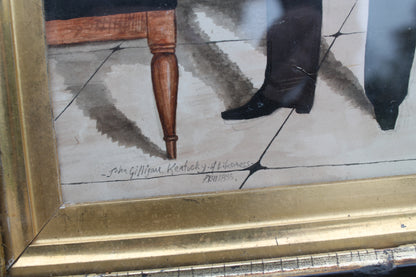 Mid 19th c American folk art portrait of John Gilligan of Kentucky