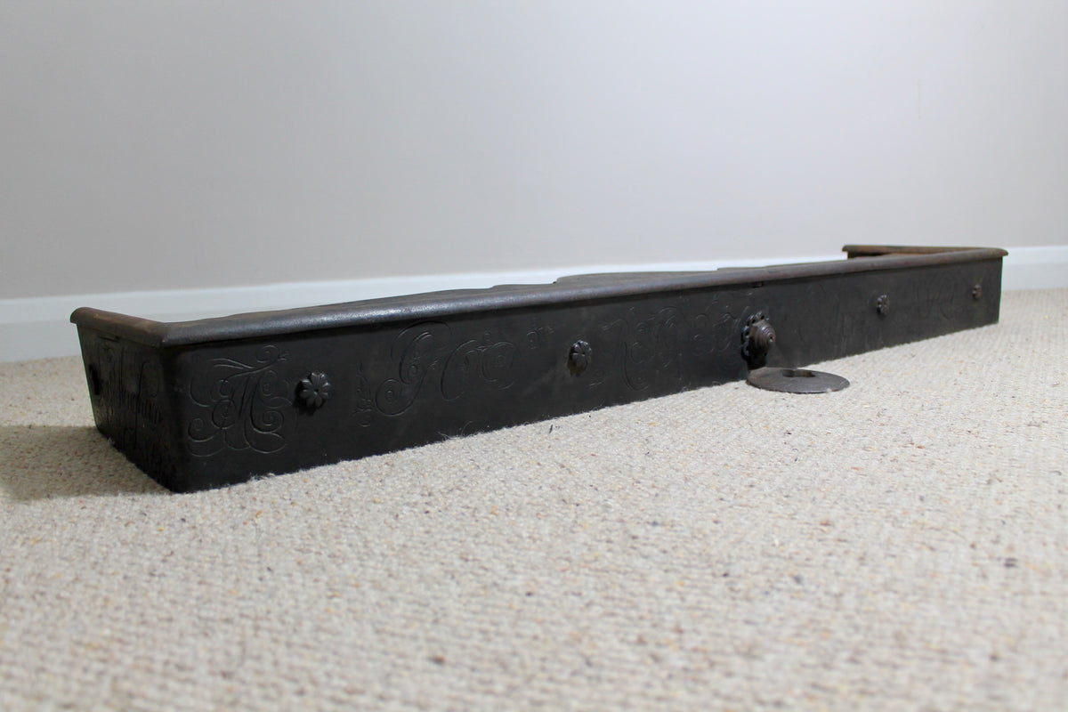 Rare Scottish blacksmith made fireside fender by Joseph Heughan of Auchencairn