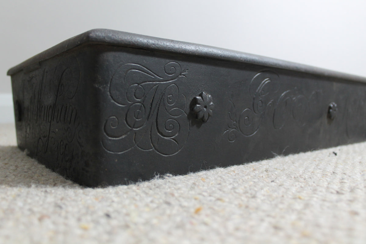 Rare Scottish blacksmith made fireside fender by Joseph Heughan of Auchencairn
