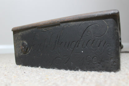 Rare Scottish blacksmith made fireside fender by Joseph Heughan of Auchencairn