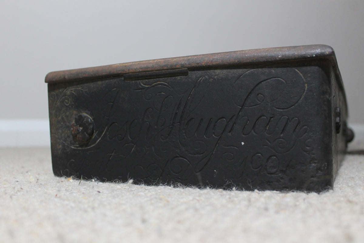 Rare Scottish blacksmith made fireside fender by Joseph Heughan of Auchencairn
