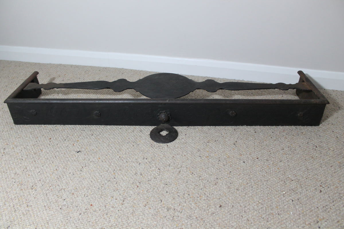 Rare Scottish blacksmith made fireside fender by Joseph Heughan of Auchencairn