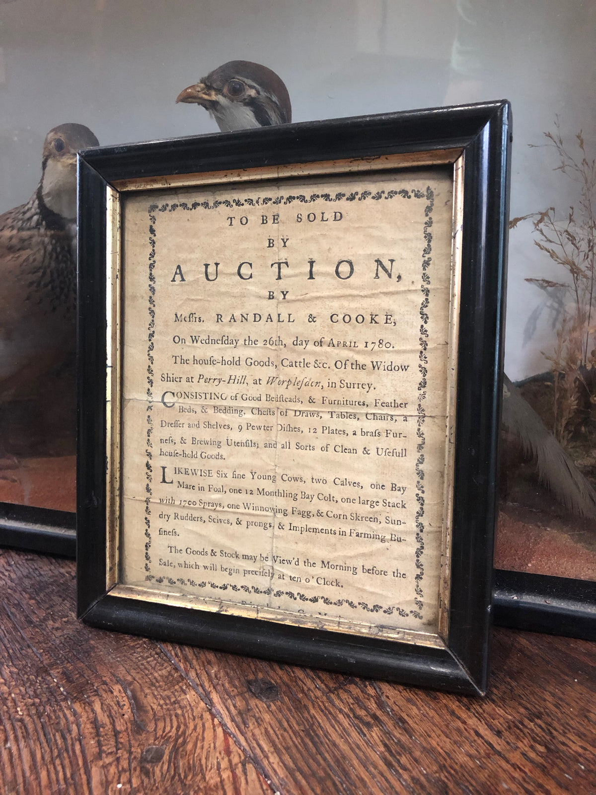 George III auctioneer's handbill