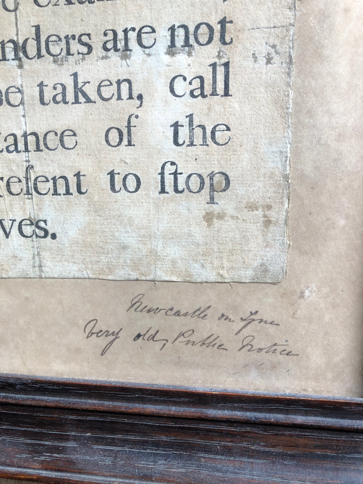 Extremely rare original 18th century English pickpocket notice