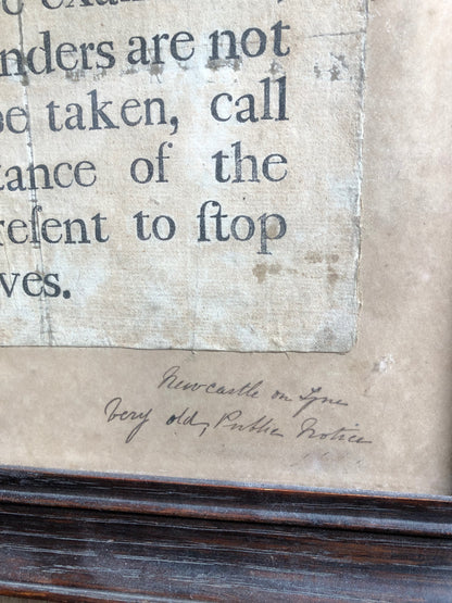 Extremely rare original 18th century English pickpocket notice