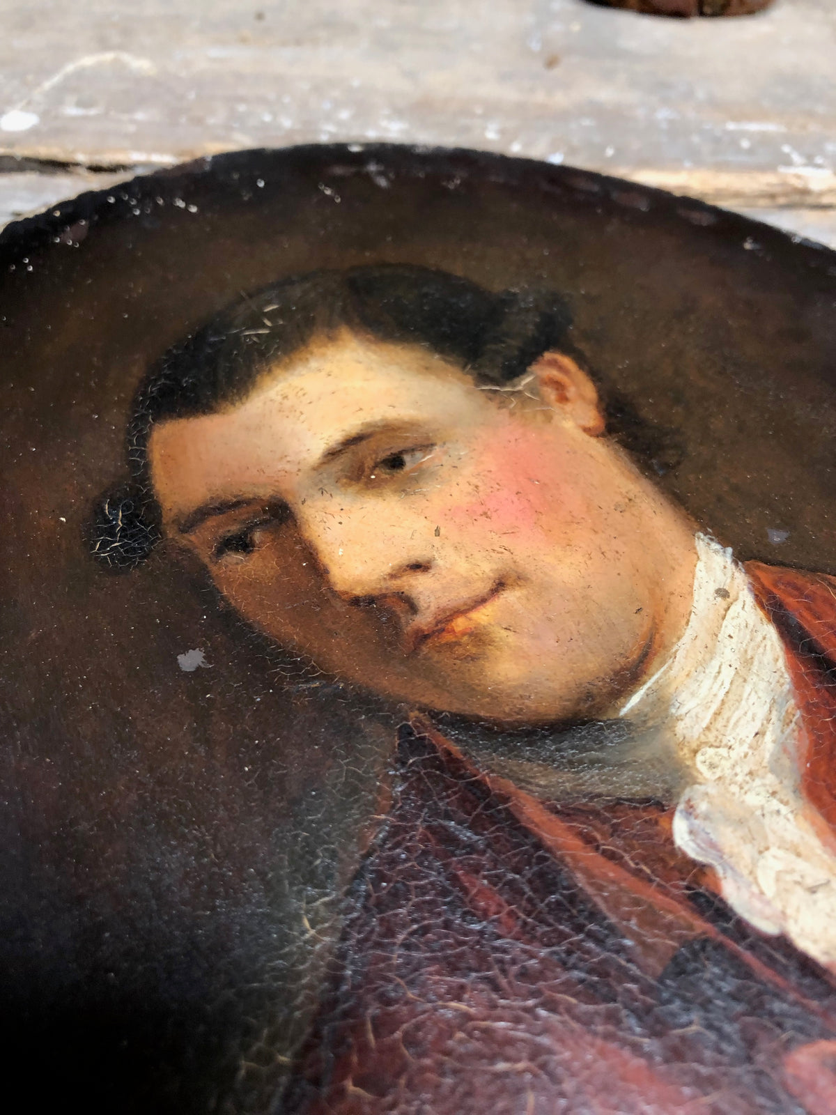 Mid 18th c portrait of a bewigged gentleman