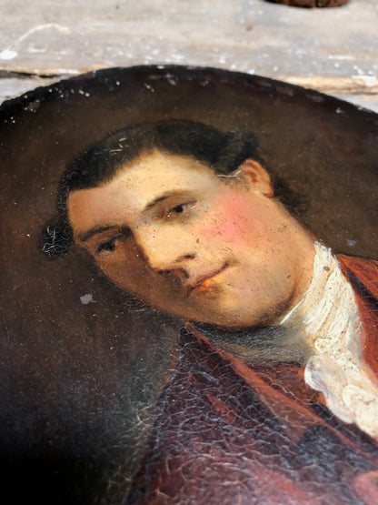 Mid 18th c portrait of a bewigged gentleman