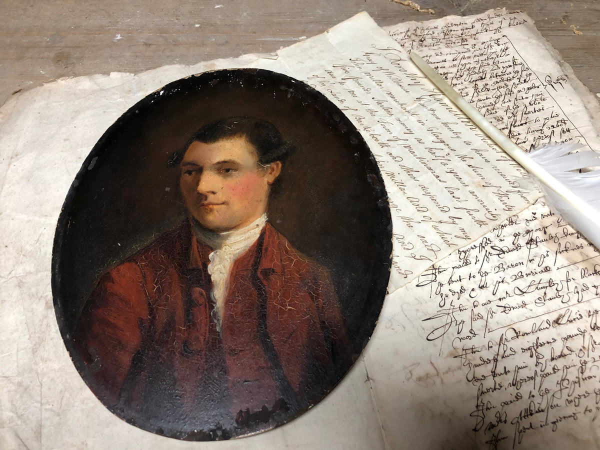 Mid 18th c portrait of a bewigged gentleman