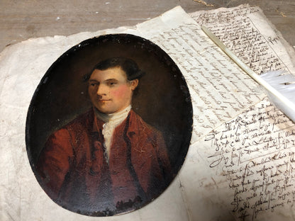 Mid 18th c portrait of a bewigged gentleman