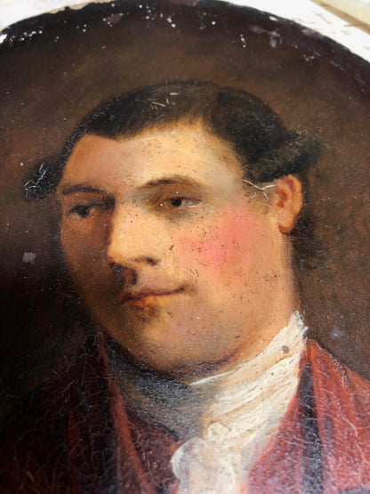 Mid 18th c portrait of a bewigged gentleman