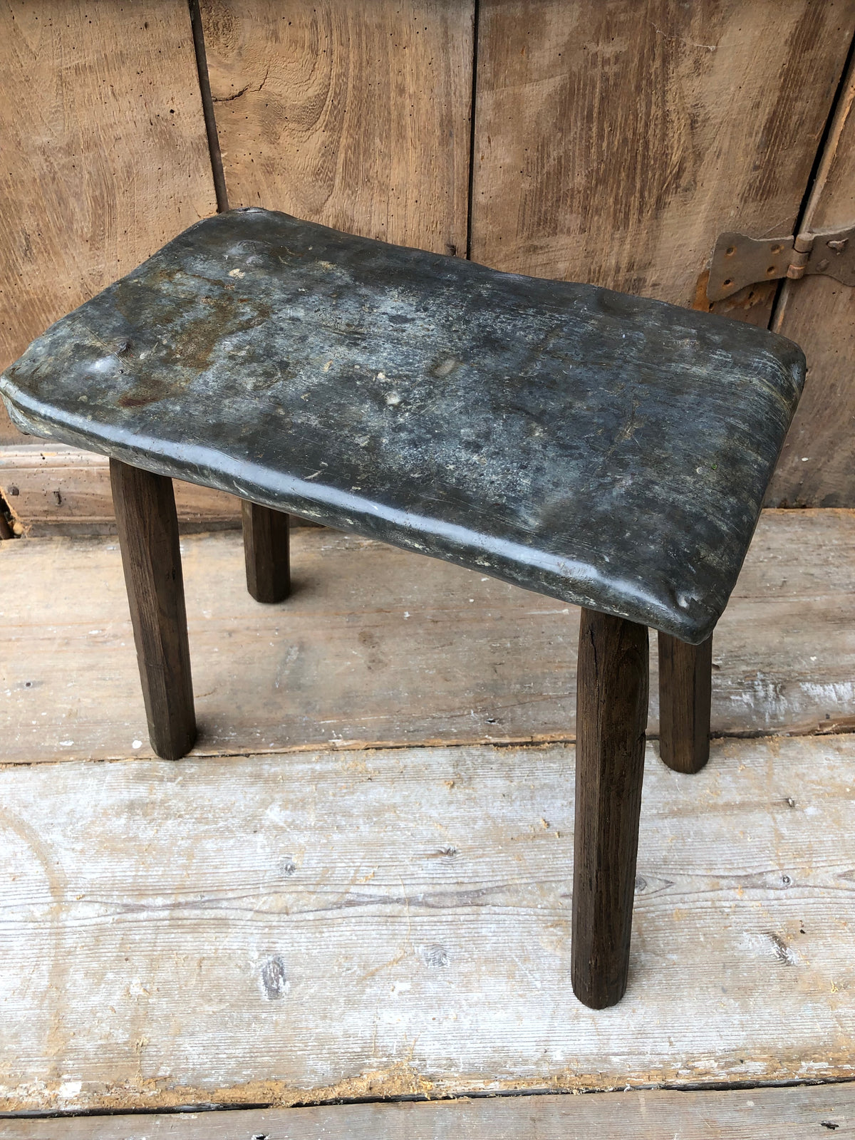 Unusual lead topped 19th century stool