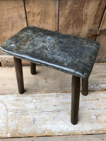 Unusual lead topped 19th century stool