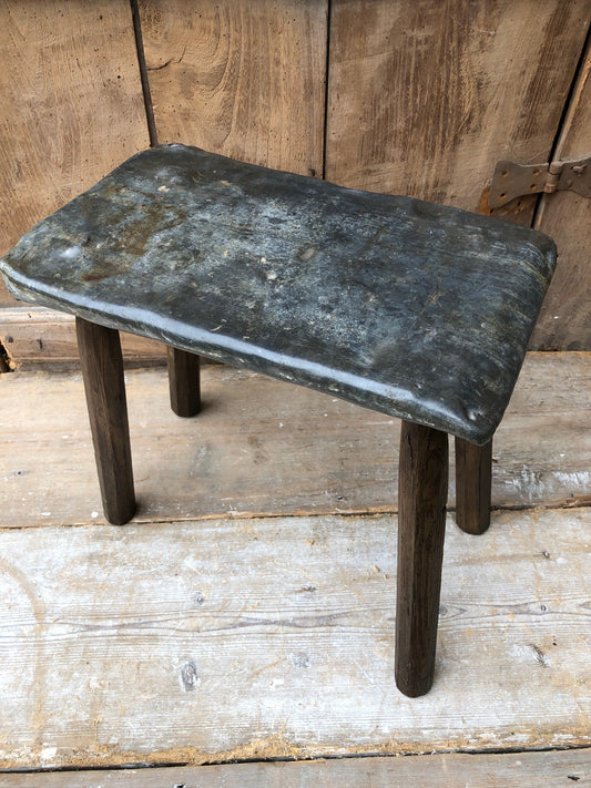 Unusual lead topped 19th century stool