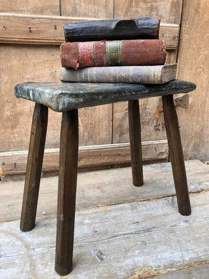 Unusual lead topped 19th century stool
