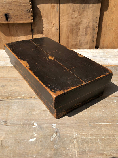 A rare Victorian quilling storage box in the original paint